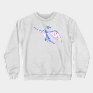 Blue Pink Dragon in Flight Crewneck Sweatshirt